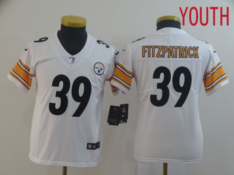 Youth Pittsburgh Steelers 39 Fitzpatrick White Nike Vapor Untouchable Limited Player NFL Jerseys